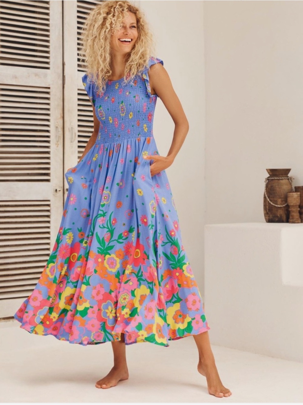 Mister Zimi Abbie Dress Blue Meadow Floral Maxi Dress